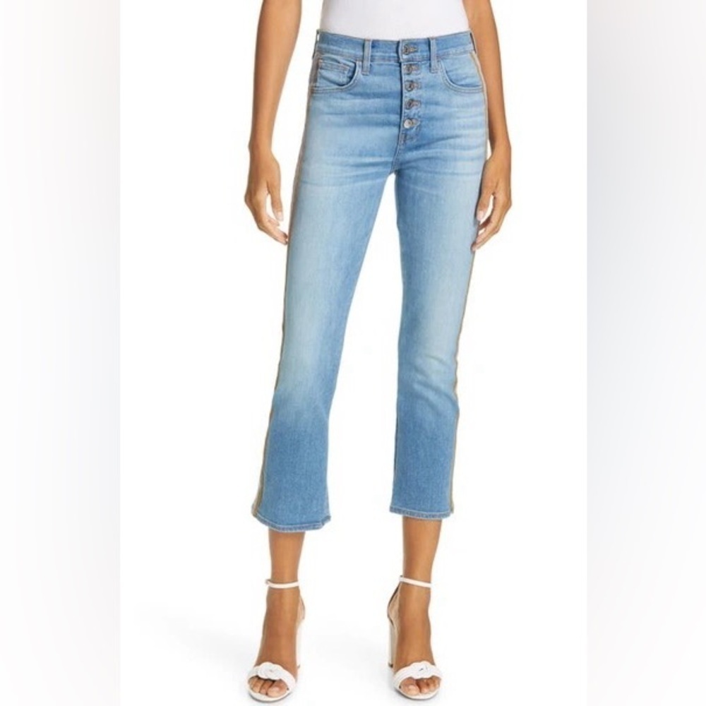 Veronica Beard Carolyn Baby Boot High Rise Jeans Pale Stone 27